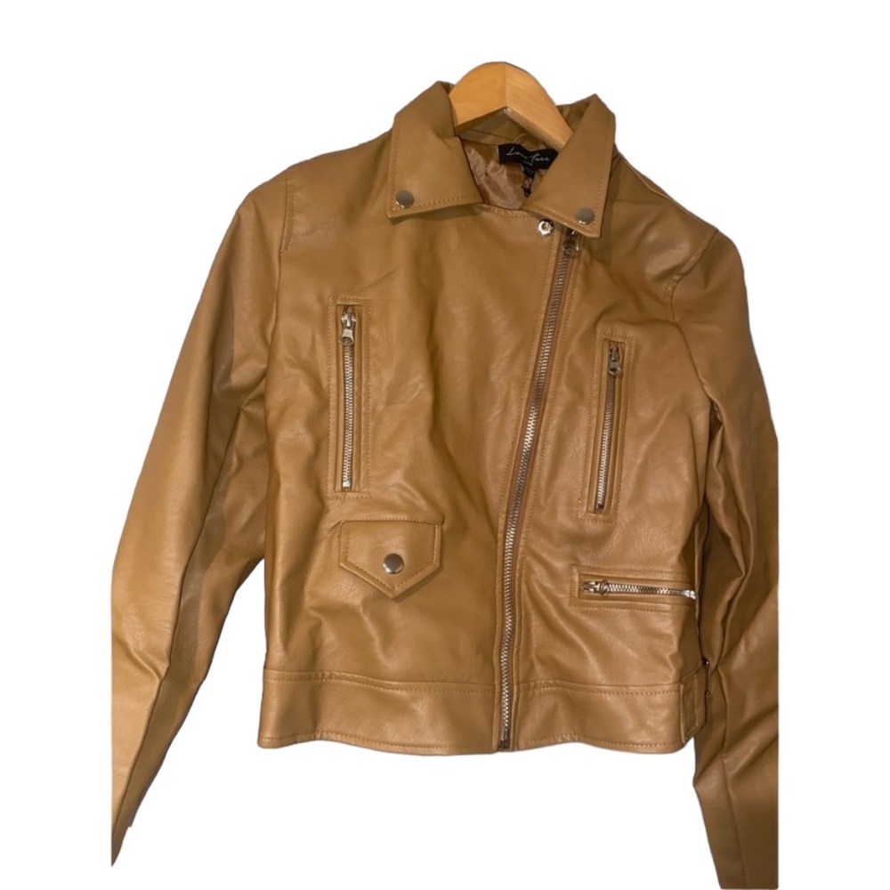 Tan Jacket Stylish “Leather” Jacket faux leather